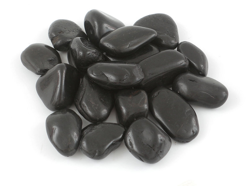 Black Color Flat River Pebble Stone